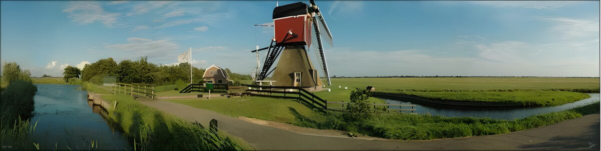 Prachtige molenlandschap in Nederland
