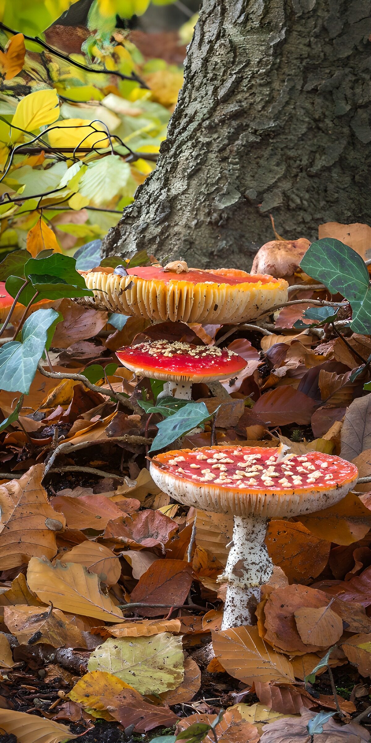 CW2461765: Kleurrijke paddenstoelen in het bos