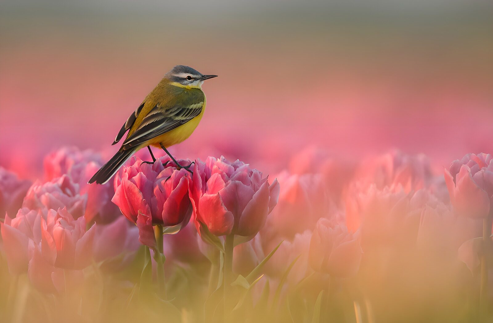 CW6435195: Vogel tussen tulpen