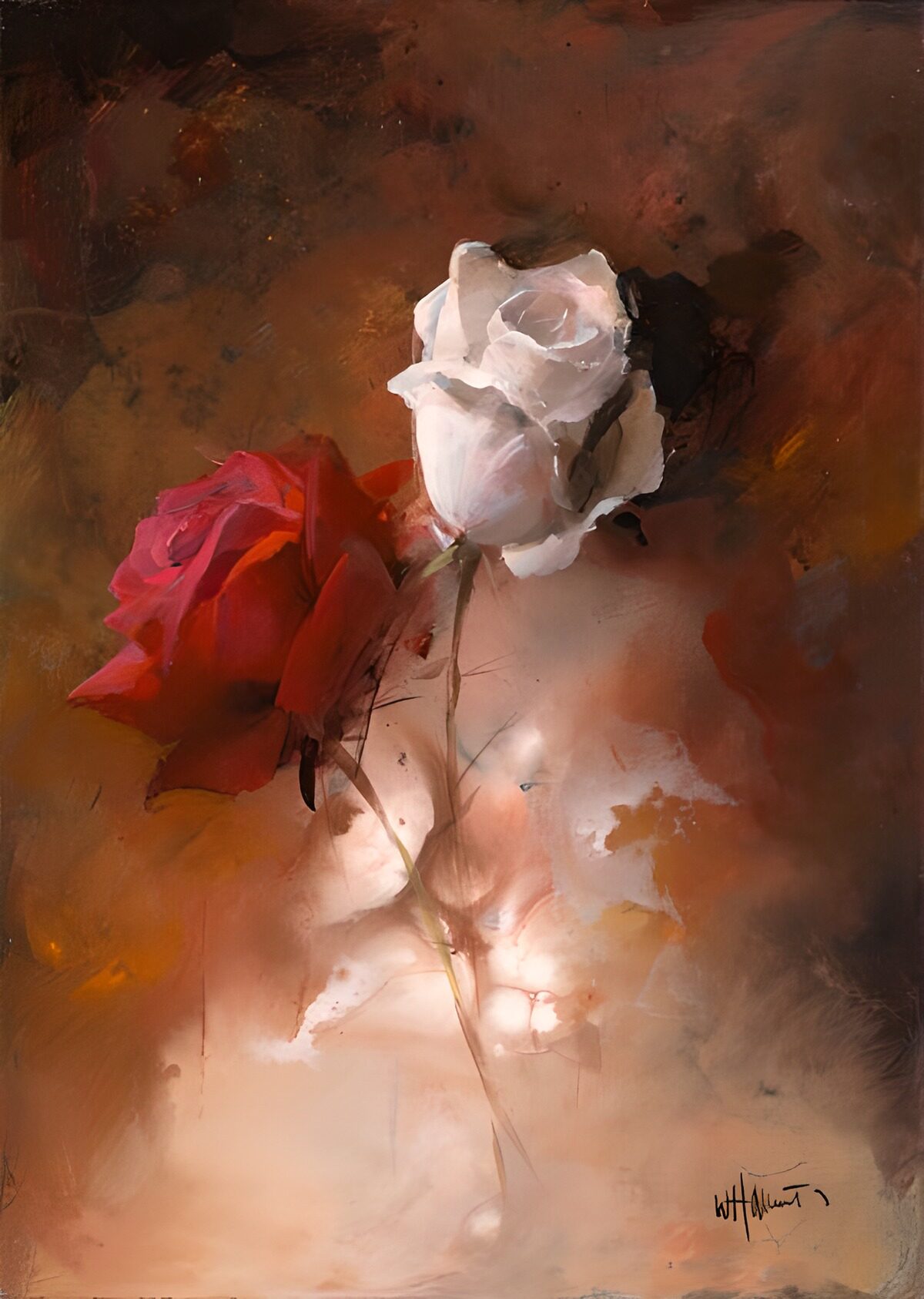 CW4225115: Twee rozen in zachte tinten