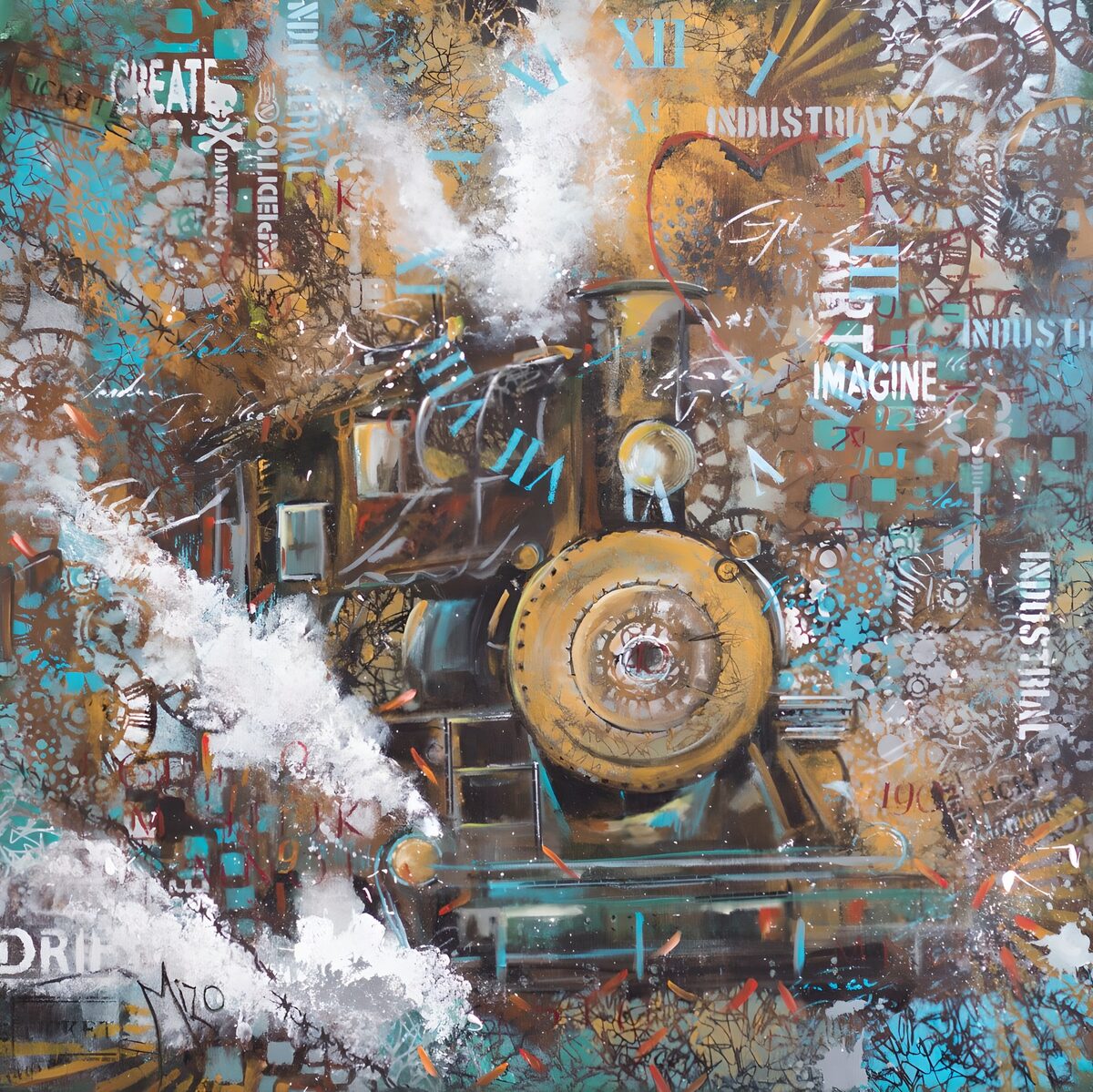 CW2650061: Stoomlocomotief in Industriële Stijl