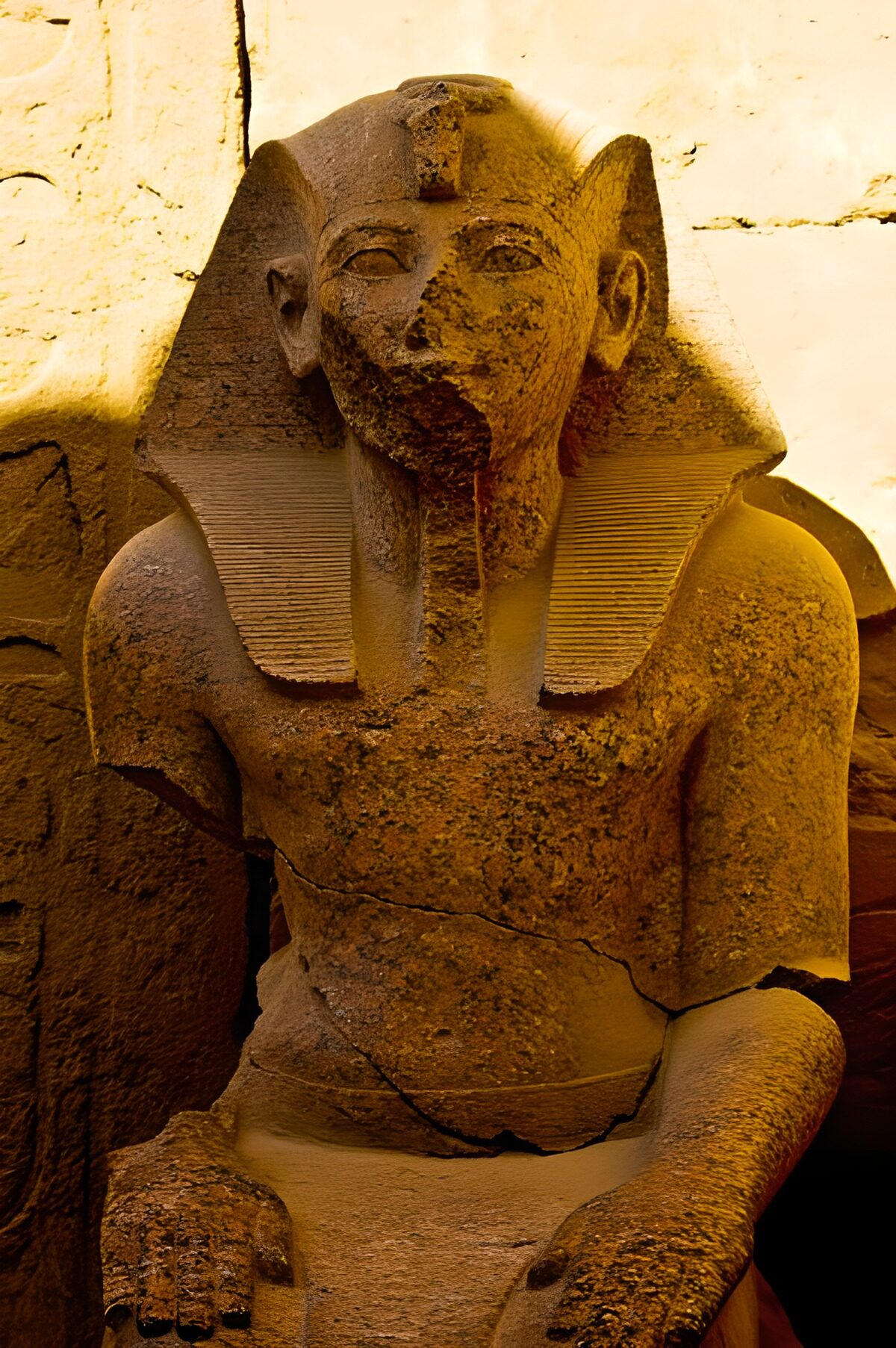 Oude Egyptische Farao Beeldhouwwerk