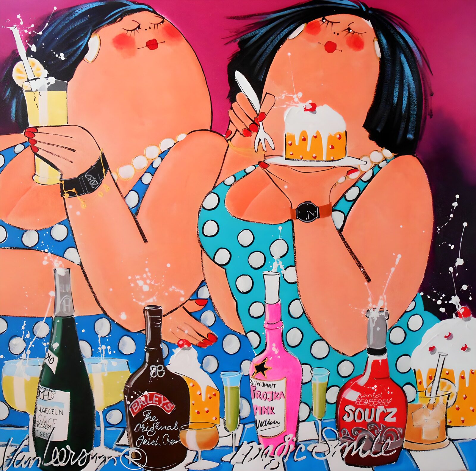 CW6819603: Vrolijke Genieters met Drank en taart