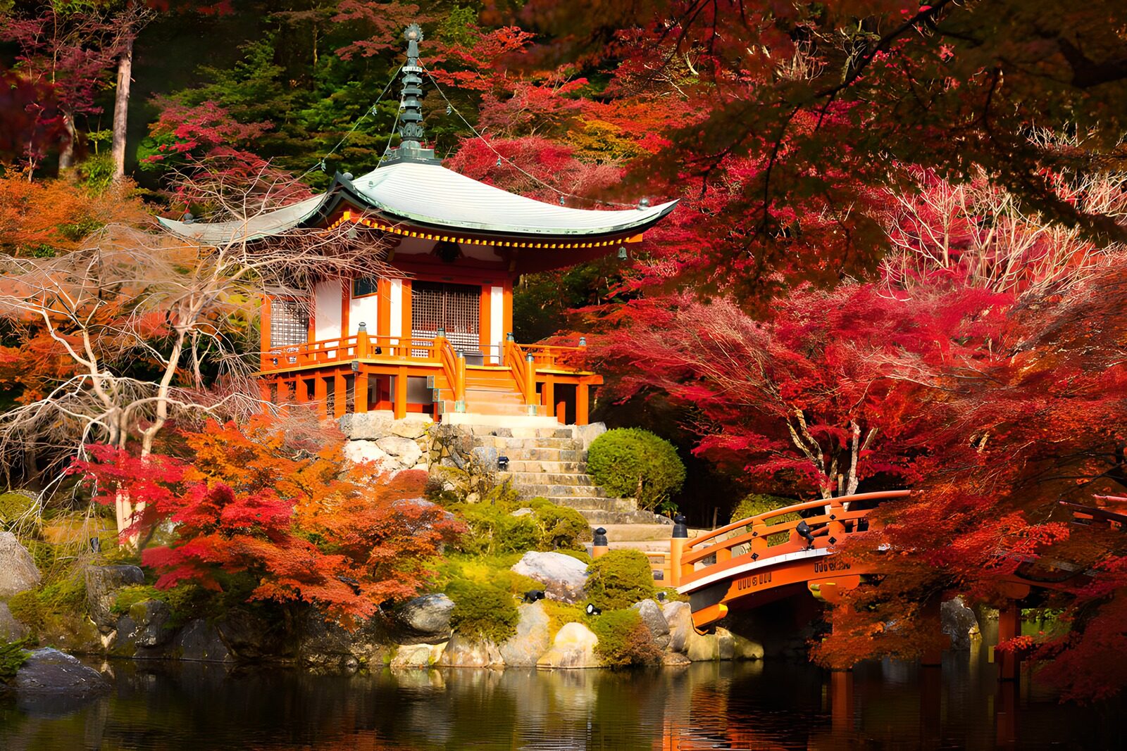 CW3979900: Prachtig Japanse Tuin in Herfstkleuren