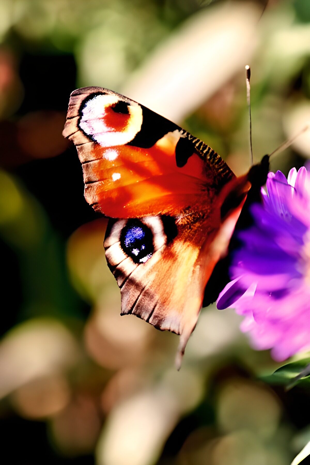 Prachtige dagpauwoog op een bloem