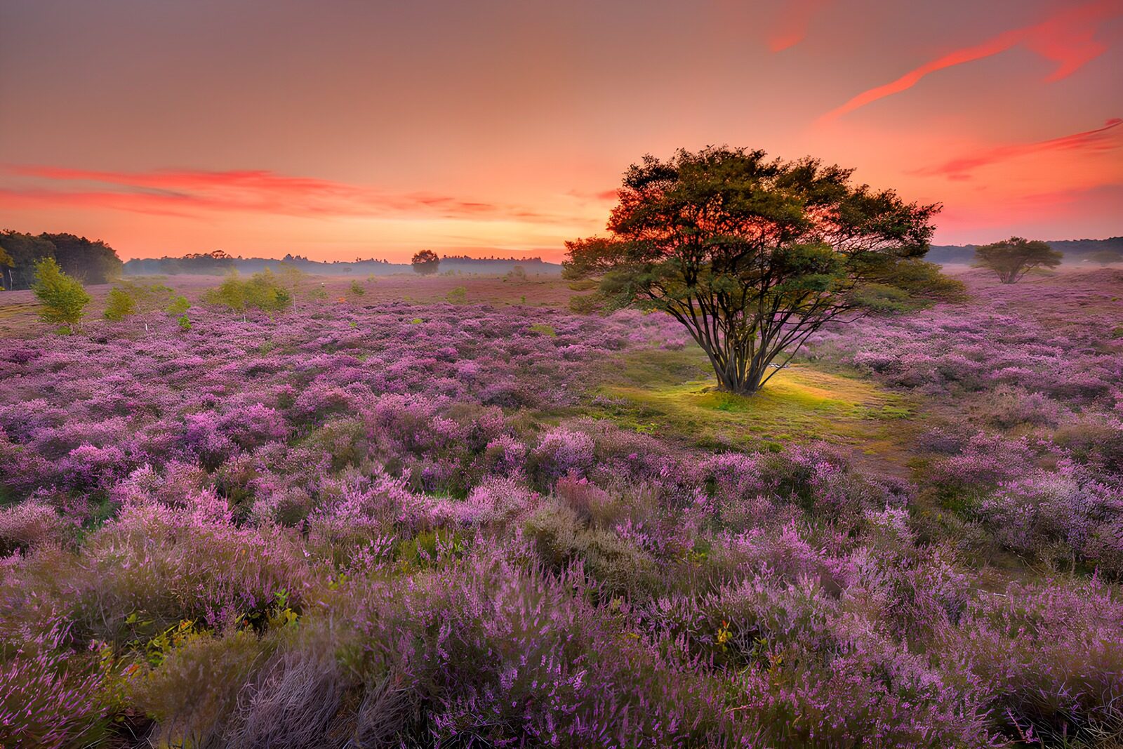 CW9210714: Prachtige heide onder een zonsopgang