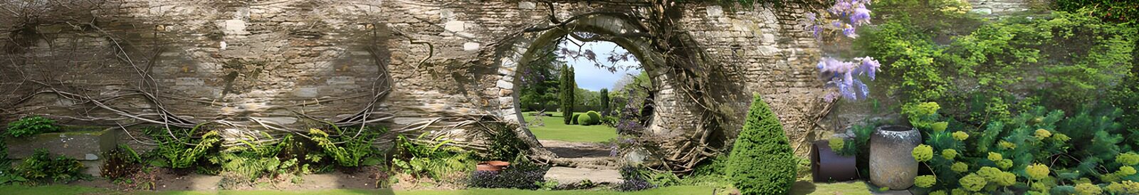 CW1046964: Betoverend Tuinlandschap met Muur